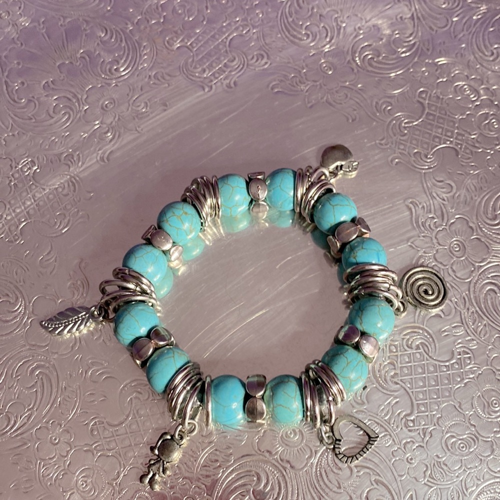 ❤️ Bracelet turquoise with charms